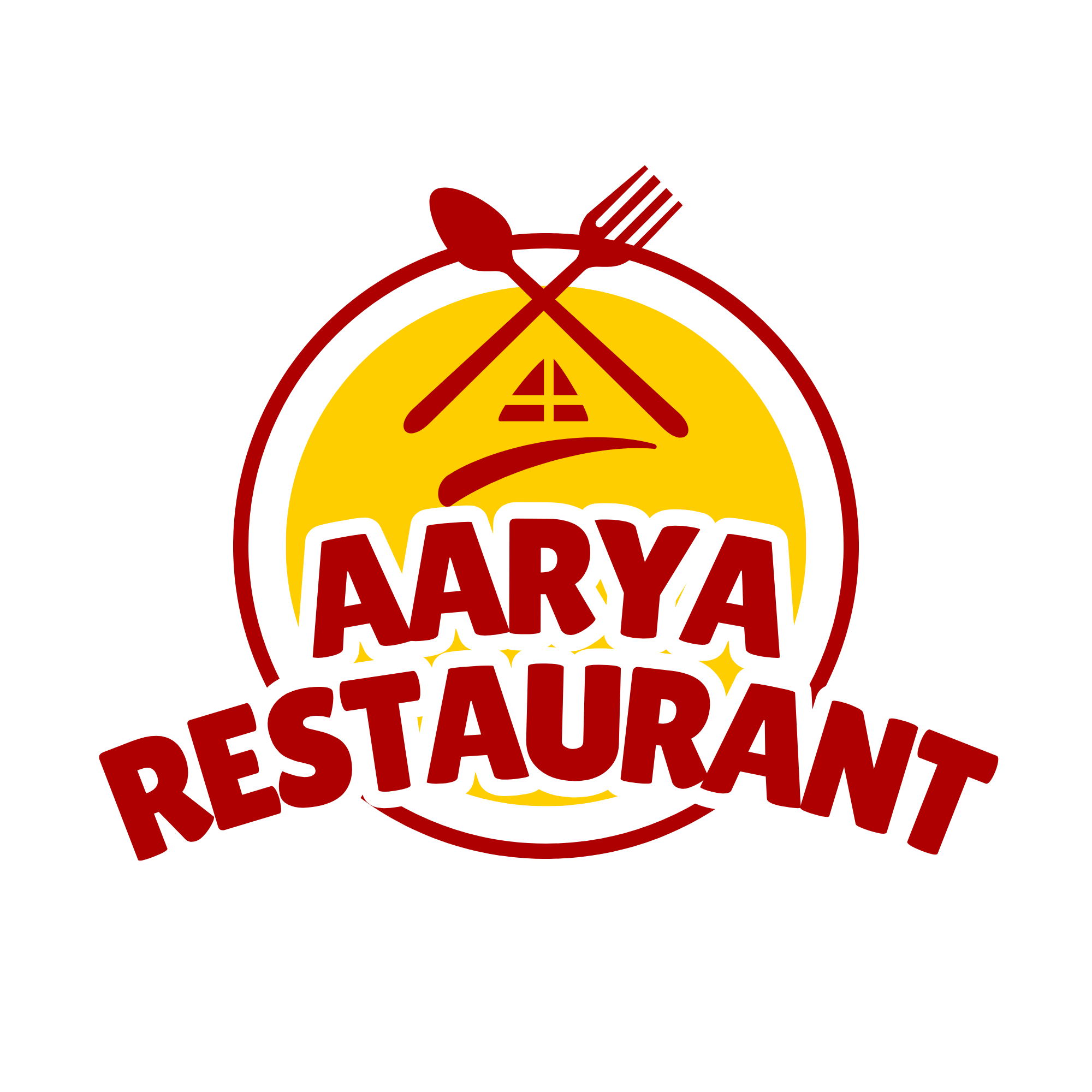 yellow red minimalist kitchen food catering logo